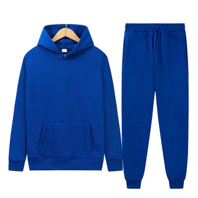 China Breathable Customized Sports Sweater Men And Women Suits Solid Color Fleece Hoodie And Pants for sale