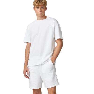 China Plus Size Mens Sports Basic Design Solid Color T Shirt Shorts Jogging Two Piece Set for sale