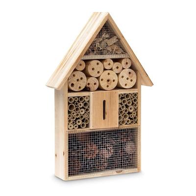 China Eco-friendly Multi-Chambered Wooden Decorative Insect House Bamboo Wooden Bee Hive for sale