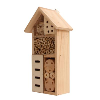 China Breathable Wholesale Customized Insect Cage Accessories Hanging Wooden Nest Bee Hive for sale