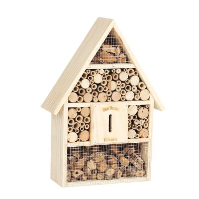 China Breathable Insect Hotel For Bees Beneficial Butterfly Natural Wooden Insect House for sale