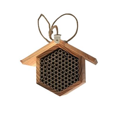 China Mason Wooden Breathable Bee House Insect Modular Habitat with Back Hanger for sale