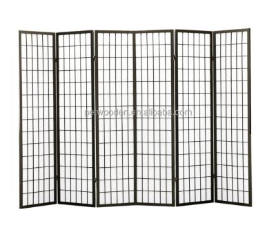 China Good Quality 6 PANEL Customized 178cm Multifunctional Decorative Single Foldable Room Divider Natural Black for sale