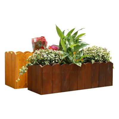 China Rectangular Solid Wood Planting Box Modern Carbonized Outdoor Planting Courtyard Bowl Anticorrosive Wooden Flower Box for sale