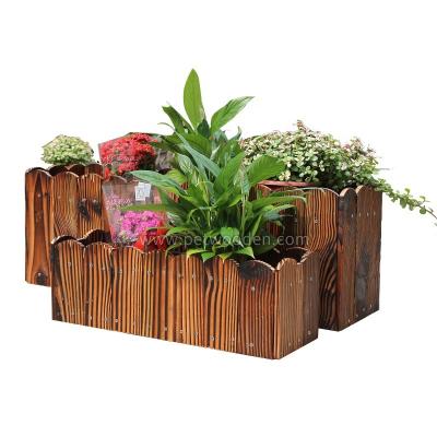 China Modern Outdoor Large Wooden Compound Box Planter Wood Shelf Flower Pots for sale