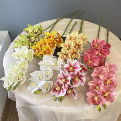 China Indoor Decoration Simulated Artificial Flower Potted Party Artificial Plant Butterfly Orchid Shooting Background Flower for sale