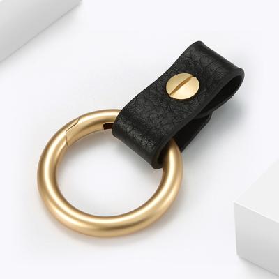 China Promotion Gift Personalized Laser Engraving Custom Luxury Car Holder Faux Logo PU Leather Key Chain Ring Ring for sale