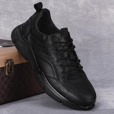 China Deodorization Soft Leather Rubber Sole Breathable Lightweight Anti slip Durable Genuine Leather Top Layer Cowhide Sports Casual Leather Shoes for sale