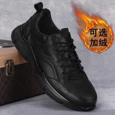 China Deodorization autumn winter men's genuine leather shoes anti-skid Anti odor soft leather soft sole Moccasins breathable casual leather shoes for sale