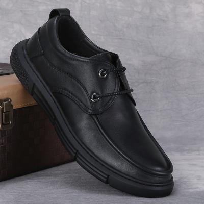 China Deodorization Autumn and Winter Men's Top Layer Pure Cowhide Breathable Casual Single Layer Leather Shoes Soft Leather Soft Sole Soft Top Slip for sale