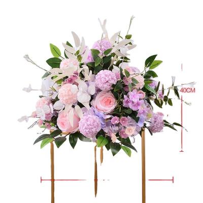 China Wedding Flowers Rose Artificial Flower Centerpieces Garland Wedding Arrangement Centerpiece Row Decor Table Runner Ball for sale