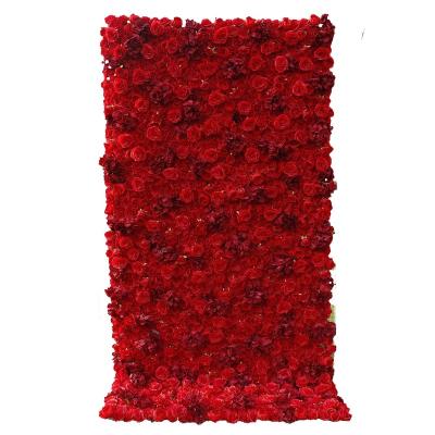 China Romantic Silk Red Rose Wall Valentine's Day Flower Background Atmosphere Wall Decoration for sale