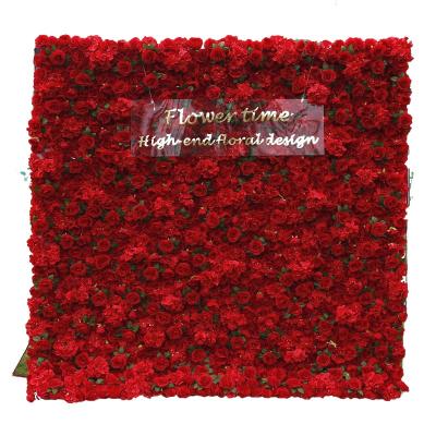 China Rose Romantic Silk Patchwork Flowers Artificial Flower Vertical Wall for sale