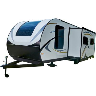 China Expandable Travel Trailer 10m Caravan With Star Light And Fridge For Sale for sale