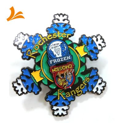 China Factory Customized Badge Snowflake Spinner Soft Enamel Pins China Nickel Metal With Factory Price for sale