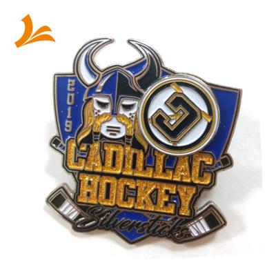 China China Support OEM Wholesale Yellow Glitter Enamel Soft Lapel Pin On Pin Badge For Jacket for sale