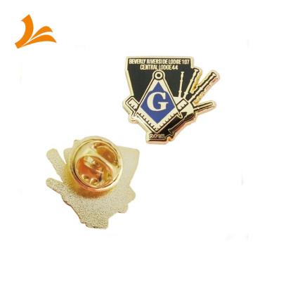 China Europe free samples epola masonic lapel pin badge with gun logo for sale