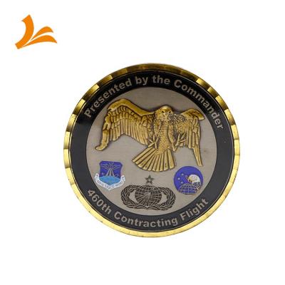 China Europe 3D Eagle Anti-Brass and Anti-Silver Plating 2.0inch 3.0mm Challenge Coins with Wave Cut Edge for sale