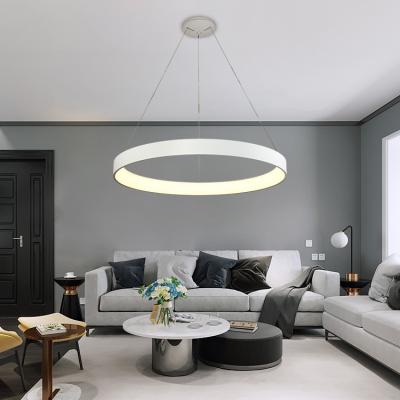 China Modern Acrylic Ring Pendant Lighting Designer Led Light Bedroom Ceiling Lamp Fixtures for sale