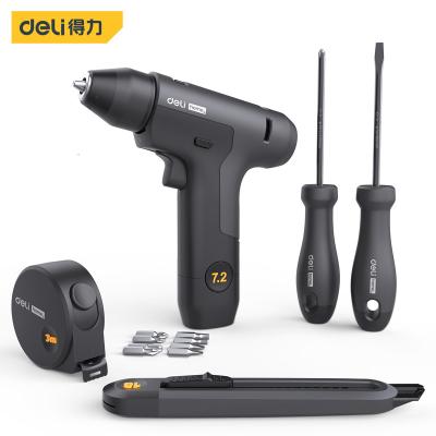 China HT0206 Non Ferrous Metal Grocery Electric Drill Set 7.2v Electric Drill Screwdriver Knife Utility Bits Tape Measure Set DIY Power Tools Home Holiday for sale