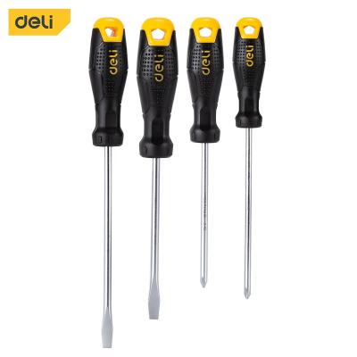 China Deli Plastic Set Tools EDL620004 #4 Pcs Screwdriver Set #Slotted: 5x100mm, 6x150mm Phillips: PH1x100mm, PH2x150mm #YELLOW for sale