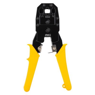 China Deli Cable Knife Wire Stripper Tools EDL2468 #Ethernet Stripping Crimper #4,6,8P #YELLOW for sale