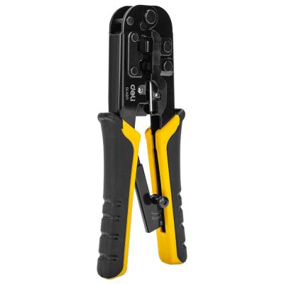 China Deli Cable Knife Wire Stripper Tools EDL4971 #Ethernet Stripping Crimper #4,6,8P #YELLOW for sale