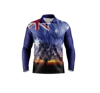 China Custom Antibacterial Sublimation UV Protection Quick Dry Printing Long Sleeve Fishing Shirts For Beach Sailing Summer for sale