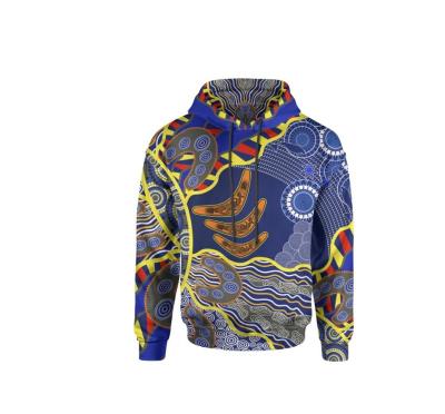 China Australia Native Designed Hoodie 100% Polyester Antibacterial Sublimated Fashion Custom Pullover Hoodies Warm Sweatshirts for sale