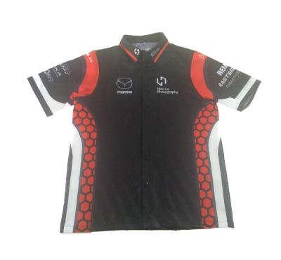 China Breathable New Design Cheap Custom Sublimated Team Racing Shirts 1/4 Zipper Pullover Sublimated Crew Shirt for sale