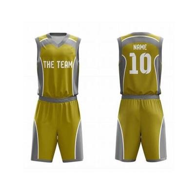 China Wholesale Youth Antibacterial Reversible Sublimation Custom Cheap Basketball Uniform With Best Basketball Tank Top Latest Design 2019 for sale