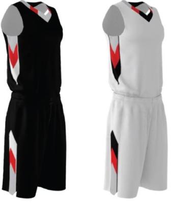 China Good quality antibacterial workmanship single or reversible basketball singlets and basketball shorts available in women's and men's youth sizes for sale