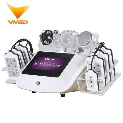 China Skin Tightening 2022 Top Selling 6 in 1 VMED Ultrasound Radio Frequency Vacuum System S Shape Slimming RF Cavitation Machine for sale