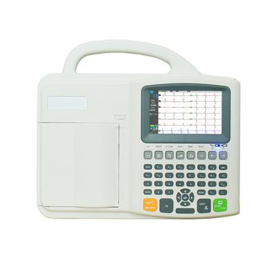 China Free Shipping Competitive Price Plastic Digital 6 Six Channels Ecg Machine Full Keyboard 5in LCD 12 Lead EKG Machine for sale