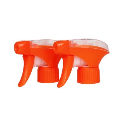 China 2021 fine design sprayer 28/410 fine creative plastic pp plastic pp orange raw meterial double trigger sprayer for sale