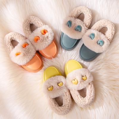 China Fashion Trend New Waterproof EVA Cotton Shoes Couples Non-slip Cotton Women's Autumn And Winter Home Warm Plush Outdoor Shoes for sale