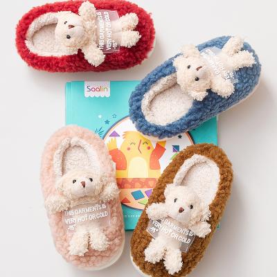 China Autumn And Winter Home Warm New Cotton Slipper Winter Fashion Trend Kids Slippers Non-slip Plush Couple Cotton Slippers for sale