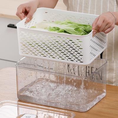 China Freshness Preservation Home Freezer Food Container Meat Fruit Vegetable Storage Boxes Refrigerator Box With Lid Meat Container Kitchen Storage for sale