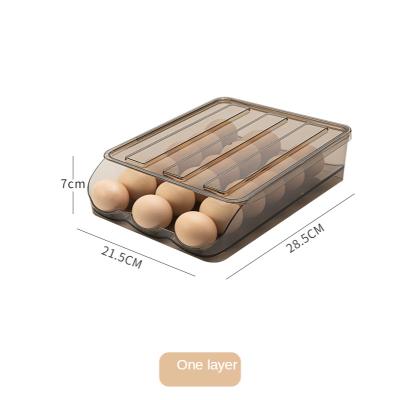 China Wholesale Plastic Type Stocked Egg Tray Hen Holders Organizer For Fridge Drawer Storage Box for sale