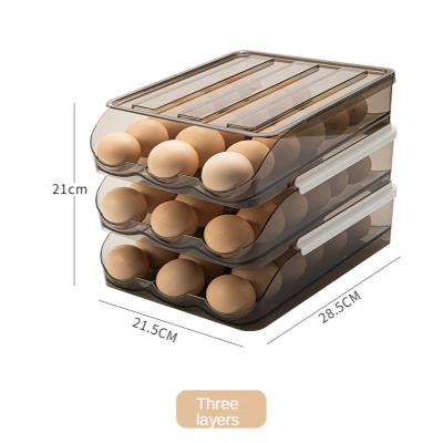 China High Quality Plastic Holders Stocked Tray Storage Box Drawer Type Hen Organizer For Fridge Egg for sale