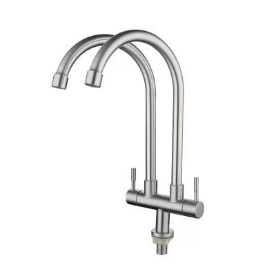 China 2021 Hot Selling Best Cheap Price Chinese Made Faucet Cold And Hot Double Handle Kitchen Faucet Contemporary Faucet for sale