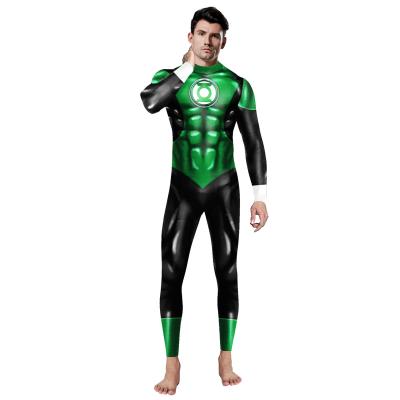 China Hot Amazon Sale Superhero TV&Movie Green Lantern Cosplay Comic Costume Cosplay Costume Men's Long Sleeve Tights Jumpsuit for sale