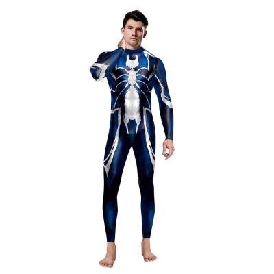 China Cosplay Cartoon Costume China Factory Superhero Straight Venom Spider-Man Suit 3D Digital Printing Men's Jumpsuit for sale