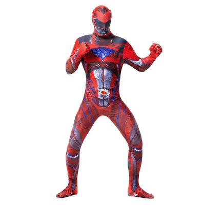 China Factory Product Zentai Power Ranger Cosplay Costume Halloween Cosplay Cartoon Costume Party Jumpsuit for sale