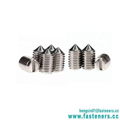 China Low Price Stainless Steel Factory Price Stainless Steel Slotted Set Screw With Taper Point DIN553 for sale