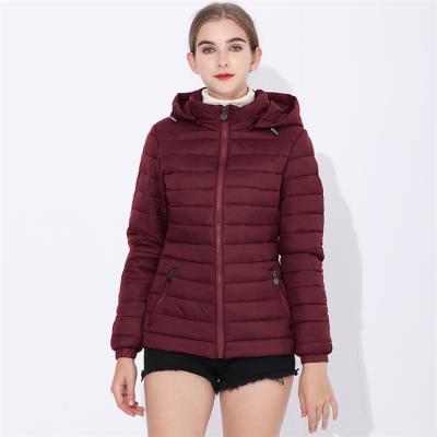 China Winter Jacket Women Breathable High Quality Zipper Coated Zipper Detachable Solid Down Jacket for sale