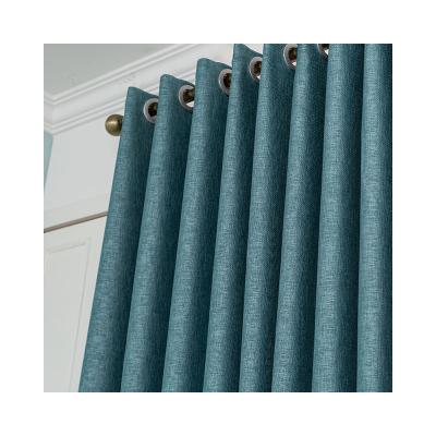 China Room darkening and light blocking made in china twisted blackout green luxury curtain weave style for sale