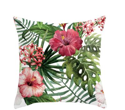 China PORTABLE Fancy flower tropical plants printed throw cushion cover for home office decor for sale