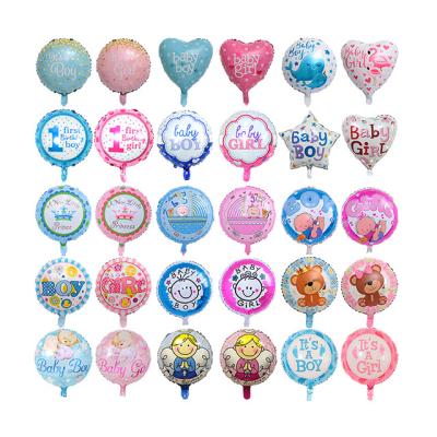 China 18 Inch Round Shape Recycled Baby Boy It's A Girl Foil Balloons Helium Globos For Baby Shower Gender Reveal Birthday Party Decoration for sale