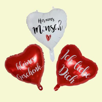 China Advertising toy 18 inch German ich liebe dich aluminum foil balloon for wedding balloons decoration for sale